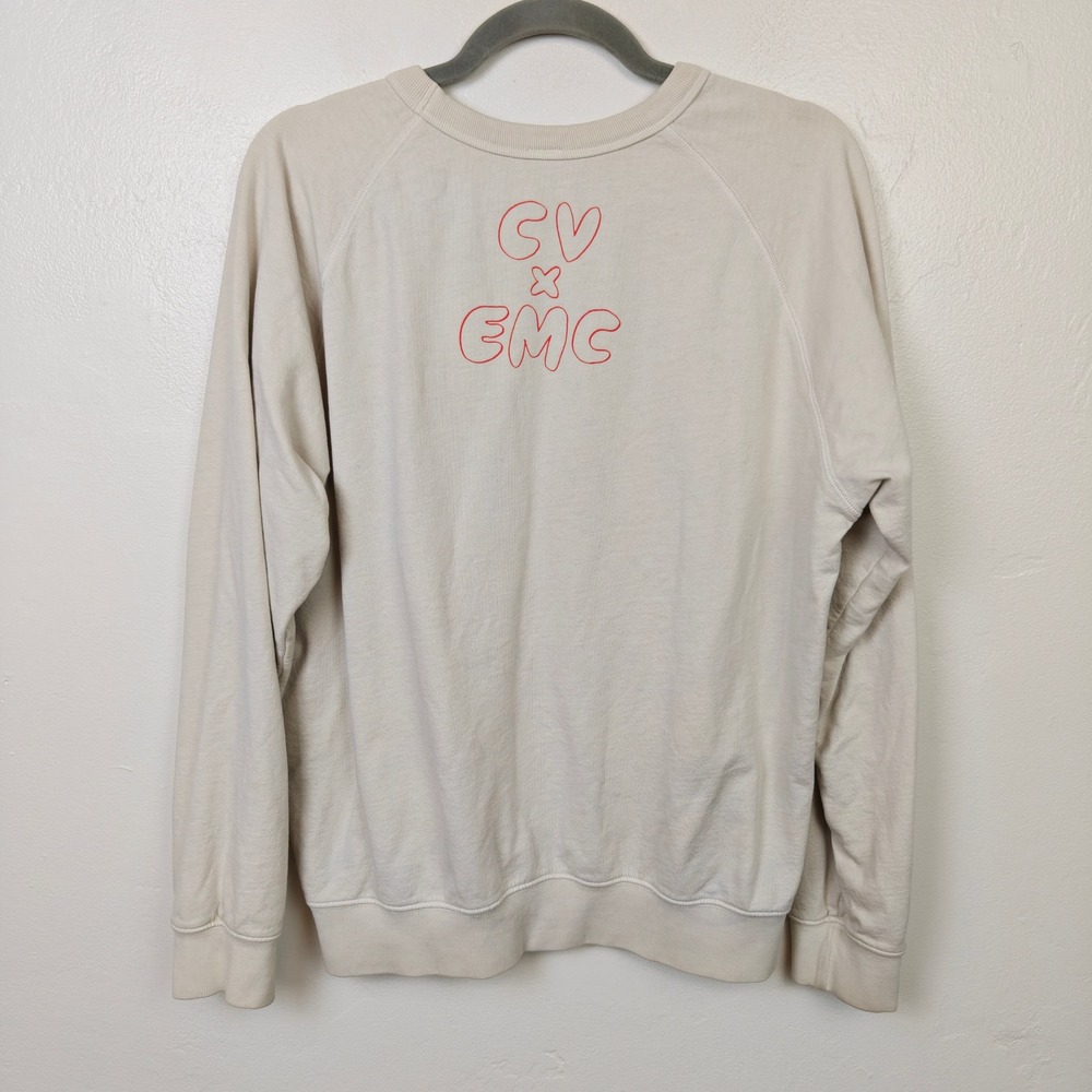 Clare V. Womens Sweatshirt Medium Cream Liberte Egalite Maternite Graphic - Picture 5 of 9